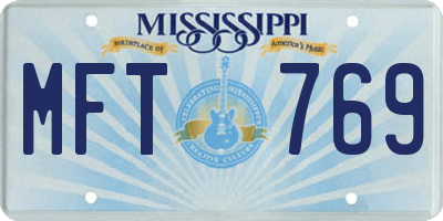 MS license plate MFT769