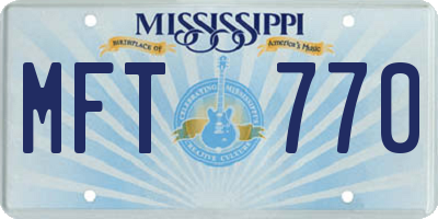 MS license plate MFT770