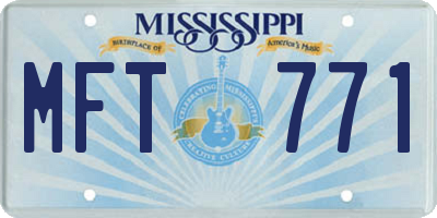 MS license plate MFT771