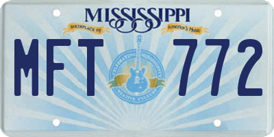 MS license plate MFT772