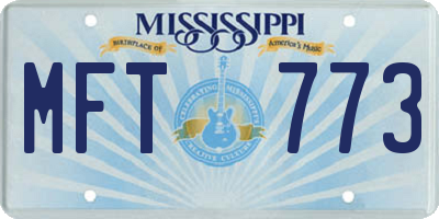 MS license plate MFT773