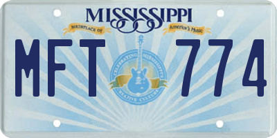 MS license plate MFT774