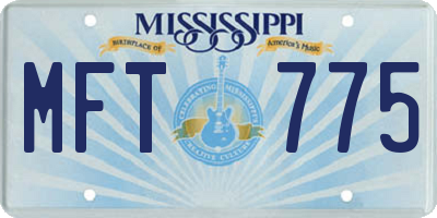 MS license plate MFT775