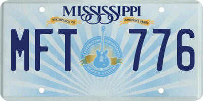 MS license plate MFT776