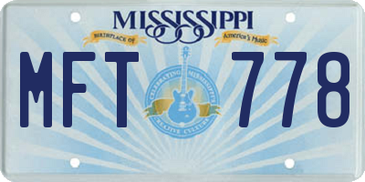 MS license plate MFT778