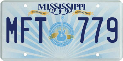 MS license plate MFT779