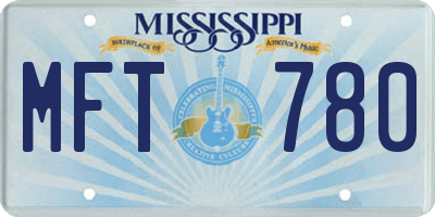 MS license plate MFT780