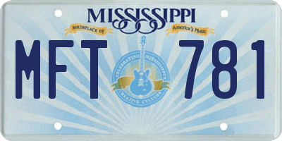 MS license plate MFT781