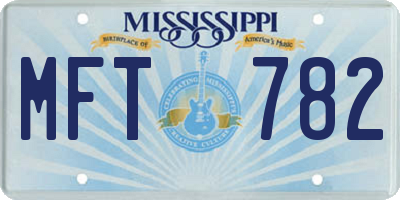 MS license plate MFT782