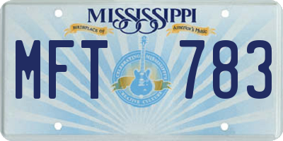 MS license plate MFT783