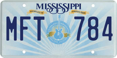 MS license plate MFT784