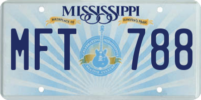 MS license plate MFT788
