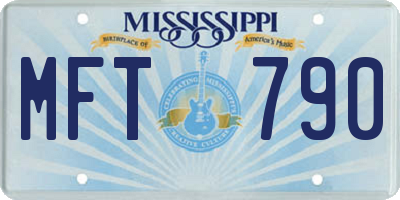 MS license plate MFT790