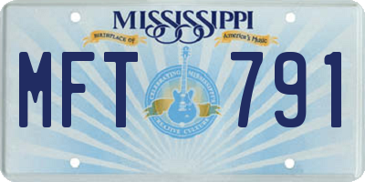 MS license plate MFT791