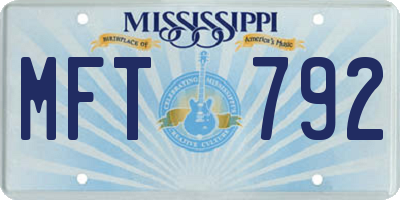 MS license plate MFT792