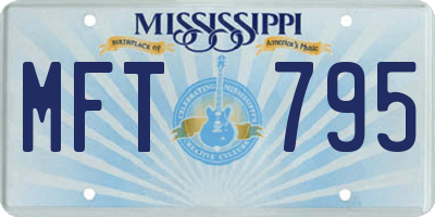 MS license plate MFT795