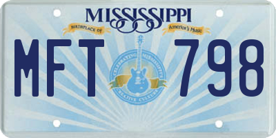 MS license plate MFT798
