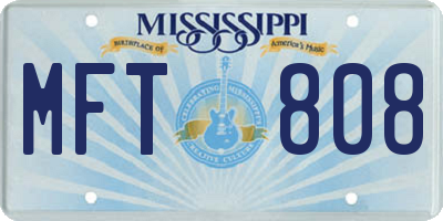 MS license plate MFT808
