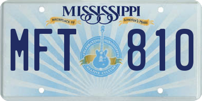 MS license plate MFT810