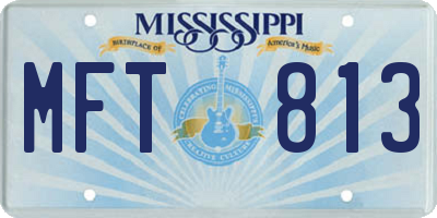 MS license plate MFT813