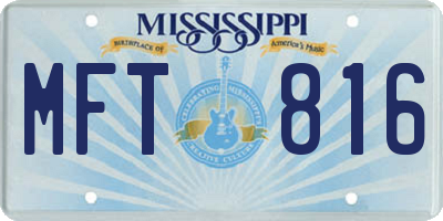 MS license plate MFT816