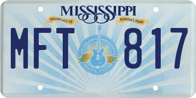 MS license plate MFT817