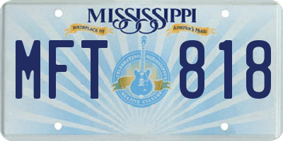 MS license plate MFT818