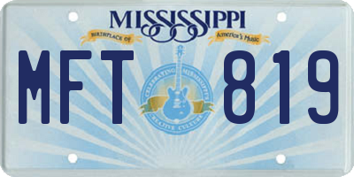 MS license plate MFT819