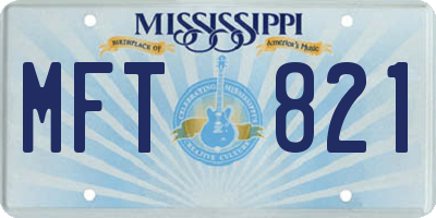 MS license plate MFT821