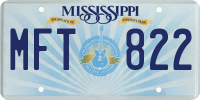 MS license plate MFT822