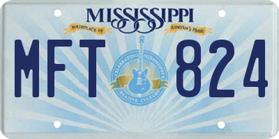 MS license plate MFT824