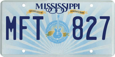 MS license plate MFT827