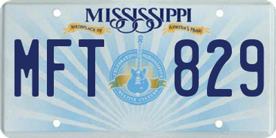 MS license plate MFT829