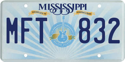 MS license plate MFT832