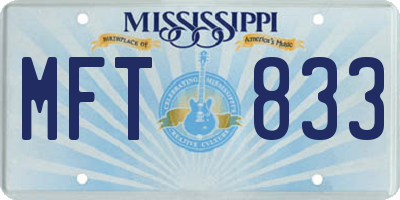 MS license plate MFT833