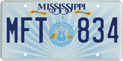 MS license plate MFT834