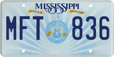 MS license plate MFT836