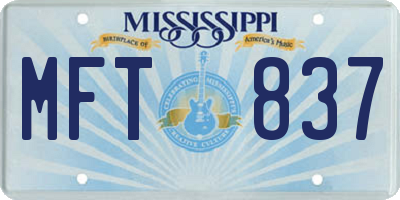 MS license plate MFT837