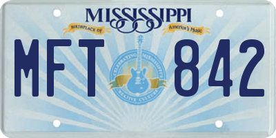 MS license plate MFT842