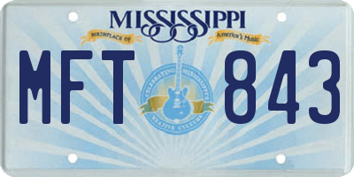 MS license plate MFT843