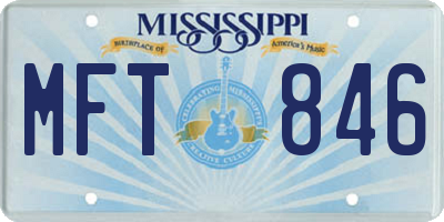 MS license plate MFT846