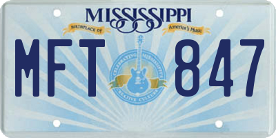 MS license plate MFT847