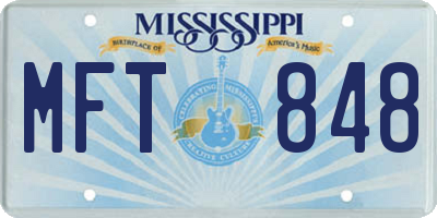 MS license plate MFT848