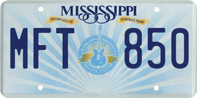 MS license plate MFT850