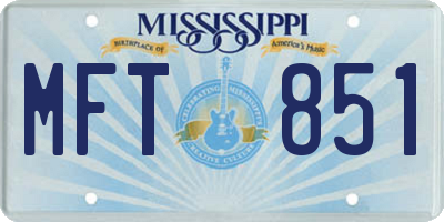 MS license plate MFT851