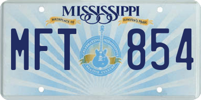 MS license plate MFT854