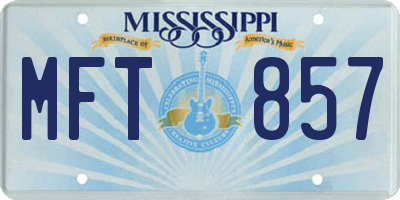 MS license plate MFT857