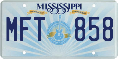 MS license plate MFT858