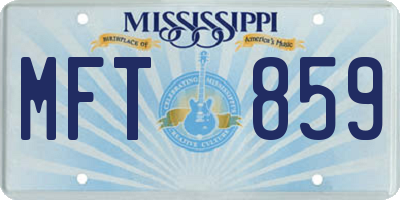 MS license plate MFT859