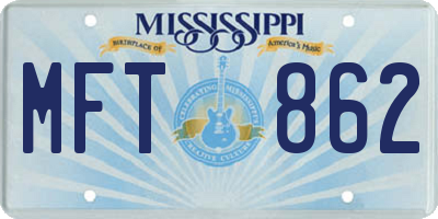 MS license plate MFT862